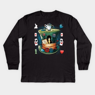 Mad Hatter Kids Long Sleeve T-Shirt